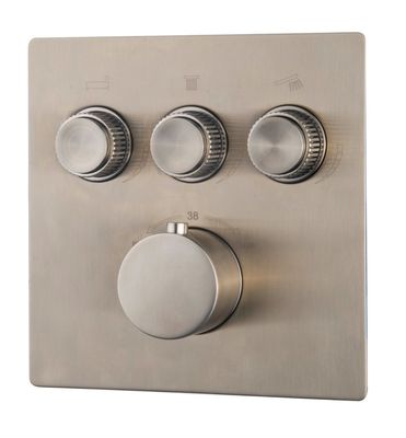 Mueller Click inbouwthermostaat 3-wegs RVS geborsteld Mueller Click inbouwthermostaat 3-wegs RVS geborsteld