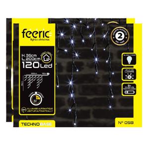 Ijspegelverlichting - set van 2x st - 120 led lampjes - helder wit - 200 cm- batterij