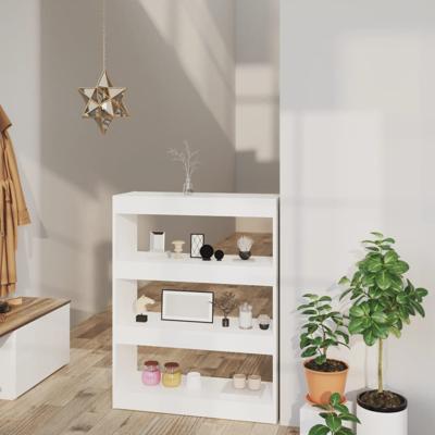 Boekenkast/kamerscherm 80x30x103 cm spaanplaat wit