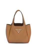 Prada sac cabas à plaque logo - Marron