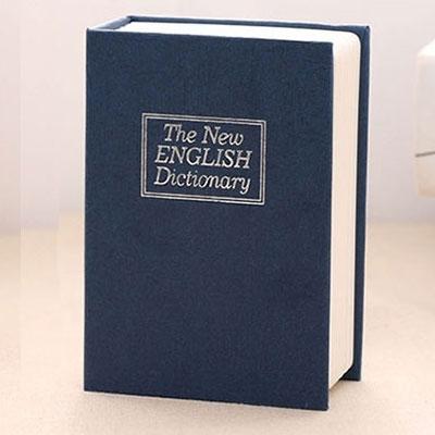 Mini woordenboek veilig vak boek geheime beveiliging Lock cash geld munt opslag juwelen sleutel Locker (blauw)