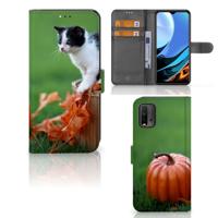 Xiaomi Redmi 9T | Poco M3 | Telefoonhoesje | Met pasjeshouder | Kitten
