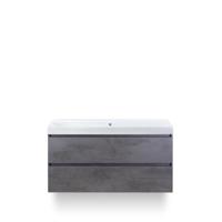 Maxx XL Badmeubelset 120 cm - Beton Antraciet - Wastafel Just Enkel Zonder kraangat
