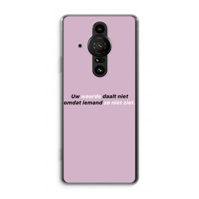 uw waarde daalt niet: Sony Xperia Pro-I Transparant Hoesje