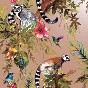 DUTCH WALLCOVERINGS Behang Lemur roségoudkleurig