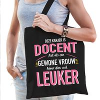 Gewone vrouw / docent cadeau tas zwart voor dames - thumbnail