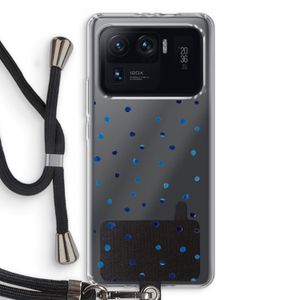Blauwe stippen: Xiaomi Mi 11 Ultra Transparant Hoesje met koord