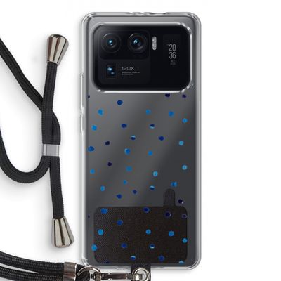 Blauwe stippen: Xiaomi Mi 11 Ultra Transparant Hoesje met koord