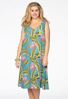 Yoek Mouwloze jurk HAWAII | Multi | Maat 38/40