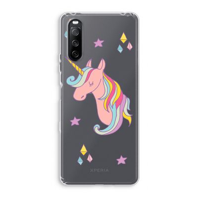 Roze eenhoorn: Sony Xperia 10 III Transparant Hoesje