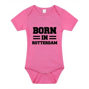 Born in Rotterdam kraamcadeau rompertje roze meisjes