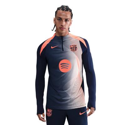 Nike FC Barcelona Strike Trainingstrui 1/4-Zip 2025-2026 Donkerblauw Feloranje