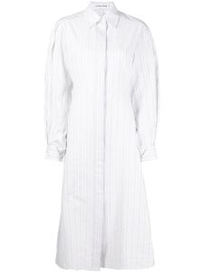 Victoria Beckham robe-chemise à rayures verticales - Blanc