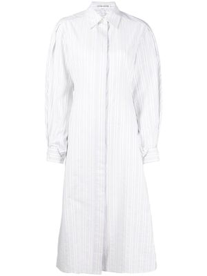 Victoria Beckham robe-chemise à rayures verticales - Blanc