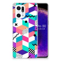 OPPO Find X5 Pro TPU Hoesje Blokken Kleurrijk - thumbnail