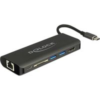 DeLOCK USB Type-C 3.1 Docking Station HDMI 4K 30 Hz, Gigabit LAN en USB PD functie dockingstation HDMI, USB-C, USB-A, SD-kaartlezer - thumbnail