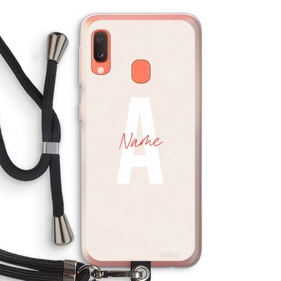 Strawberry Milkshake: Samsung Galaxy A20e Transparant Hoesje met koord Strawberry Milkshake: Samsung Galaxy A20e Transparant Hoesje met koord