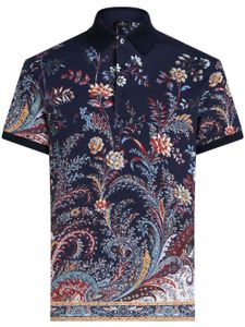 ETRO polo en coton à fleurs - Bleu