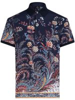 ETRO polo en coton à fleurs - Bleu - thumbnail