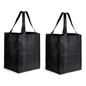 2x Boodschappen tas/shopper zwart 38 cm