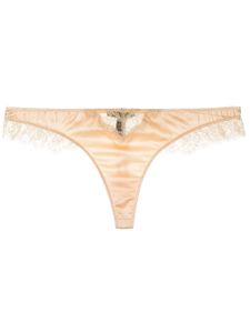 Kiki de Montparnasse string Lace Inset en soie - Tons neutres