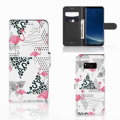 Samsung Galaxy S8 | Telefoonhoesje | Met pasjeshouder | Flamingo Triangle