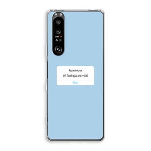Reminder: Sony Xperia 1 III Transparant Hoesje