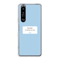 Reminder: Sony Xperia 1 III Transparant Hoesje