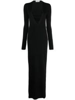 Saint Laurent robe longue à décolleté plongeant - Noir - thumbnail