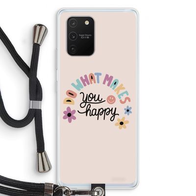 Happy days: Samsung Galaxy S10 Lite Transparant Hoesje met koord