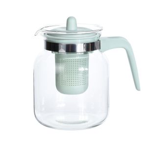 Glazen theepot met groen filter 1500 ml