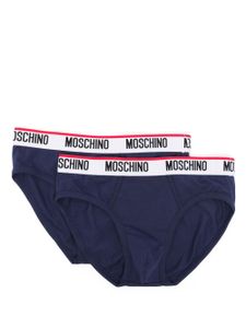 Moschino logo-waistband brief pack (pack of two) - Bleu