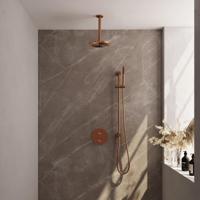 Brauer Copper Edition Thermostatische Regendoucheset Inbouw - Hoofddouche 20 cm - 3 Weg - Handdouche Rond - Doucheslang - Geintegreerde Glijstang