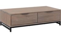 Goossens Salontafel Max rechthoekig, hout eiken blank, urban industrieel, 125 x 37 x 65 cm