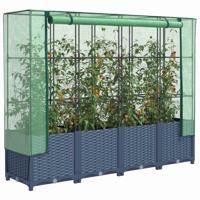 Verhoogde plantenbak met kashoes rotanlook 160x40x138 cm