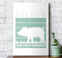 Schilderij op canvas dieren zijn vrienden