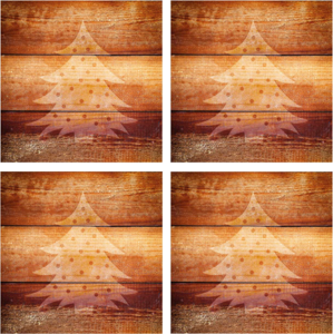 Onderzetters met texturen Kerstboom op houten structuur