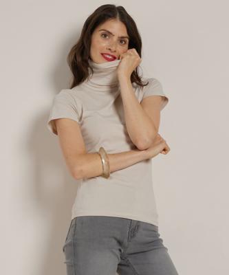 basic top met korte mouw en col