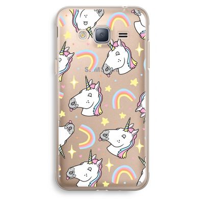 Rainbow Unicorn: Samsung Galaxy J3 (2016) Transparant Hoesje