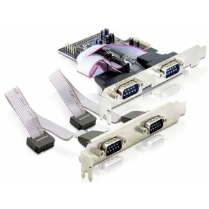 DeLOCK 4 x serial PCI Express card interfacekaart/-adapter