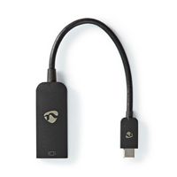 USB-Adapter | USB 3.2 Gen 1 | USB-C Male | DisplayPort Female | 0.20 m | Rond | Vernikkeld | PVC | Zwart - thumbnail