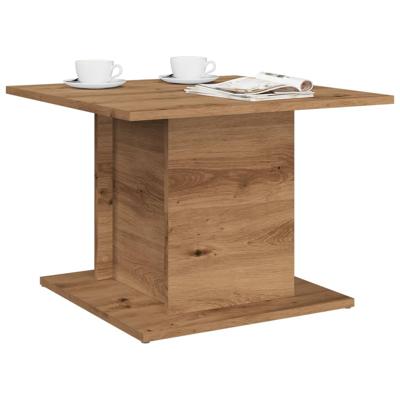 Salontafel 55,5x55,5x40 cm bewerkt hout artisanaal eikenkleur