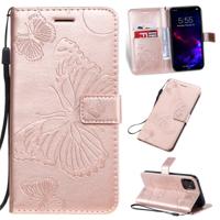 Gedrukt afdrukken Butterfly patroon horizontale Flip PU lederen draagtas met houder & kaartsleuven & portemonnee & Lanyard voor iPhone XIR 2019 (Rose