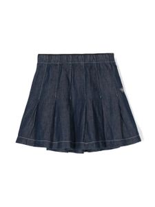 Emporio Armani Kids jupe plissée en jean - Bleu