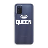 Queen zwart: Samsung Galaxy A03s Transparant Hoesje