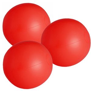 6x stuks opblaasbare zwembad strandballen plastic rood 28 cm