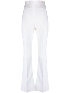 Jacquemus pantalon évasé à taille haute - Blanc