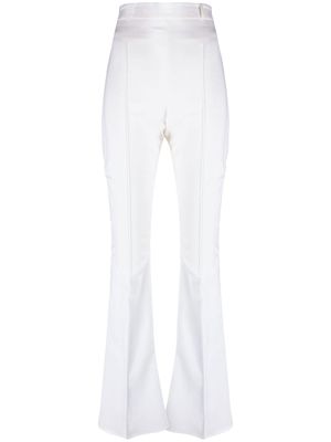 Jacquemus pantalon évasé à taille haute - Blanc
