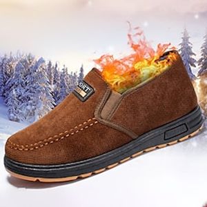 Voor heren Instappers en instappers Winterschoenen Comfortabele schoenen Wandelen Casual Dagelijks Doek Massage Comfortabel Anti-slip Korte laarsjes / Enkellaarsjes Leegloper Kameel Koffie Lente Lightinthebox