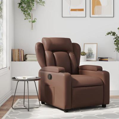 Fauteuil verstelbaar kunstleer bruin